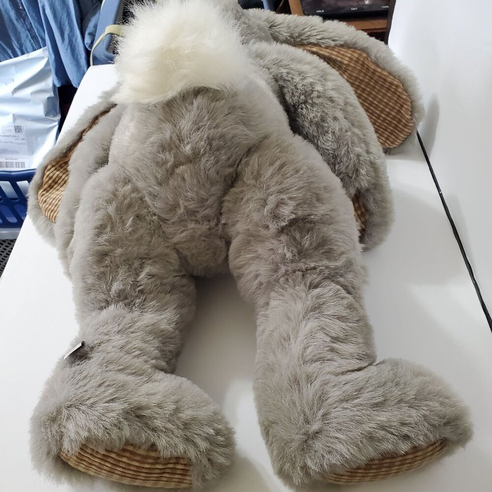 Vintage Stuffy Rabbit People Pals Toy Plush Easter Bunny Checked Corduroy Trim - Picture 11 of 16